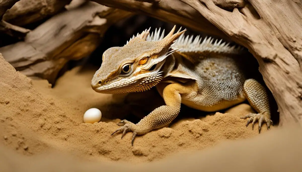preparing a nesting area for gravid dragons