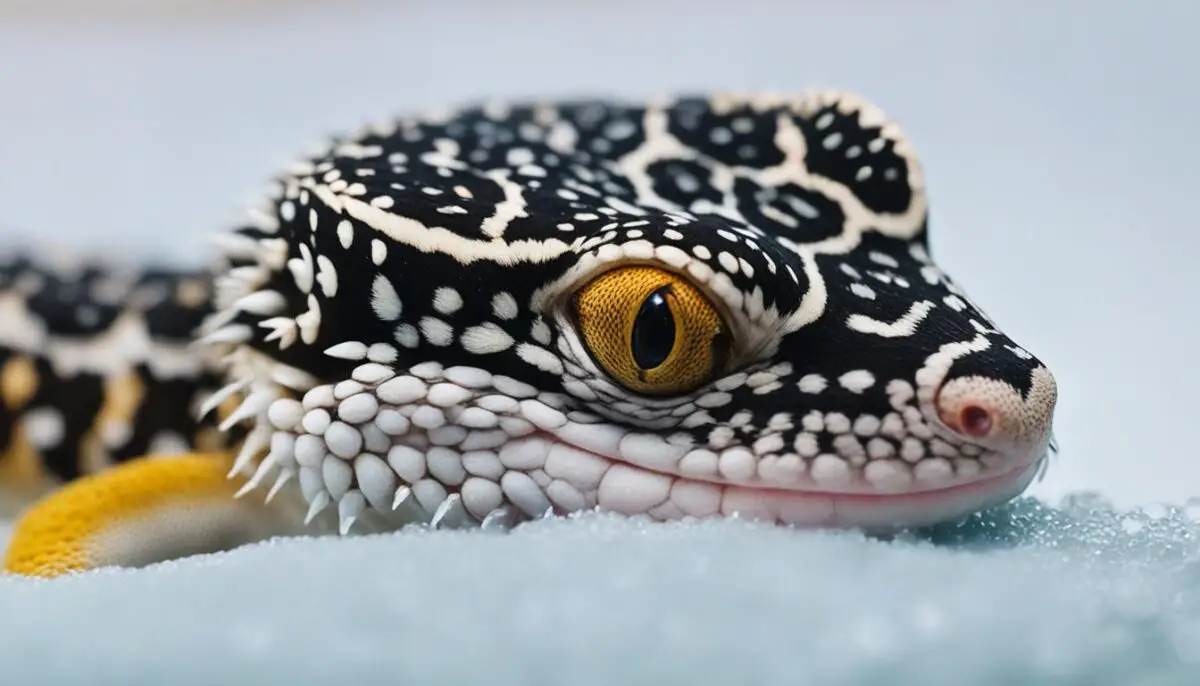 bathing leopard gecko face
