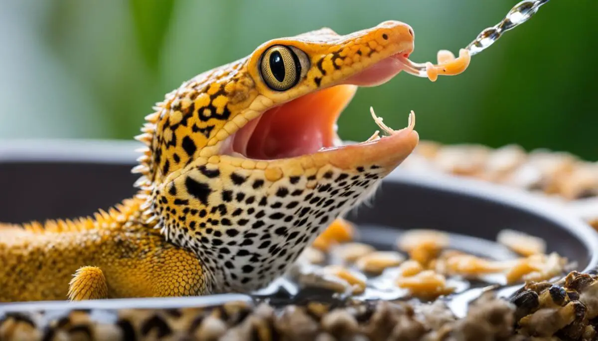 leopard gecko feeding