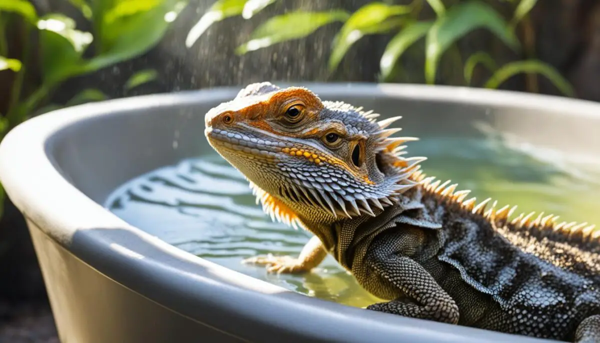 bearded dragon dislikes baths